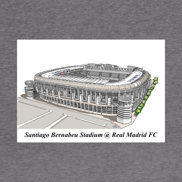 Drawing of Santiago Bernabeu Stadium @ Real Madrid FC by Roza@Artpage